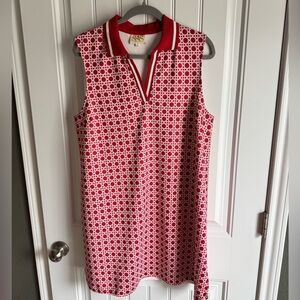 SSYS The Label Red Pattern Sleeveless Shift Dress Size XL
